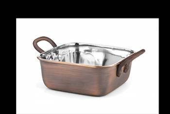 Tava servire patrata RAKI ANTIQUE inox cu strat cupru 11 5x4 75cm 400ml 