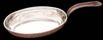 Tigaie ovala cu relief RAKI ANTIQUE din inox cu strat cupru 18 5x13 5x3 25cm 500ml 
