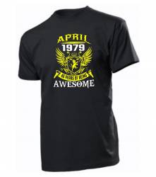 Tricou personalizat bumbac Stedman unisex negru model April - 1979 