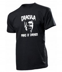 Tricou personalizat bumbac Stedman unisex negru model Dracula Prince of Darkness imprimare alba 