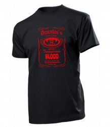 Tricou personalizat bumbac Stedman unisex negru model Draculas Blood imprimare rosie 