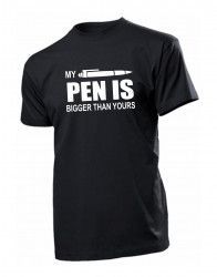 Tricou personalizat bumbac Stedman unisex negru model My Pen is 