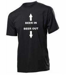Tricou personalizat negru model Beer In Beer Out 