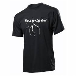 Tricou personalizat negru model Born to ride fast 
