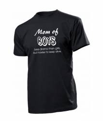Tricou personalizat negru model Mom of Boys 