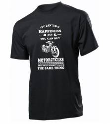 Tricou personalizat negru model Motorcycles Hapiness 