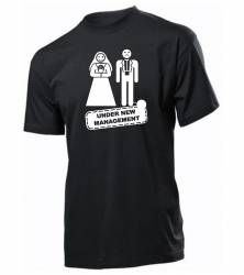 Tricou personalizat negru model Under New Management 