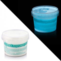 Vopsea glow in the dark fosforescenta luminescenta transparenta care lumineaza turcoaz 30 ml 