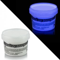 Vopsea invizibila fluorescenta reactiva UV transparenta alba 30 ml 