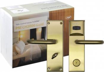 Yala control acces hotelier PNI CH2000R Auriu cu cititor de card deschidere pe partea dreapta 