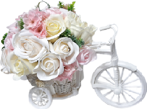 Aranjament floral bicicleta flori de sapun 30x15x22 la CEL.ro