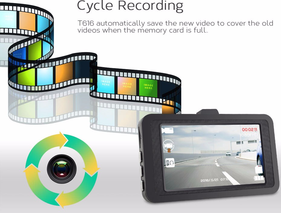 Camera Video Auto Display 3 FullHD 1080P 7905