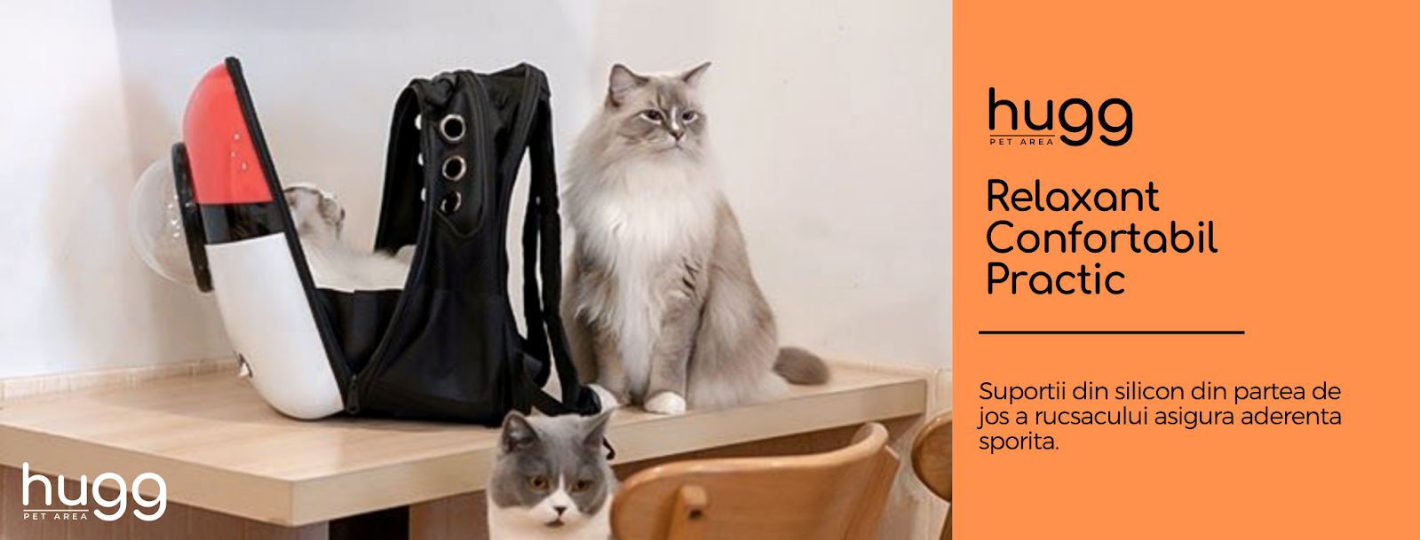 Rucsac Transport Animale de Companie Caini si Pisici HUGG Tip 