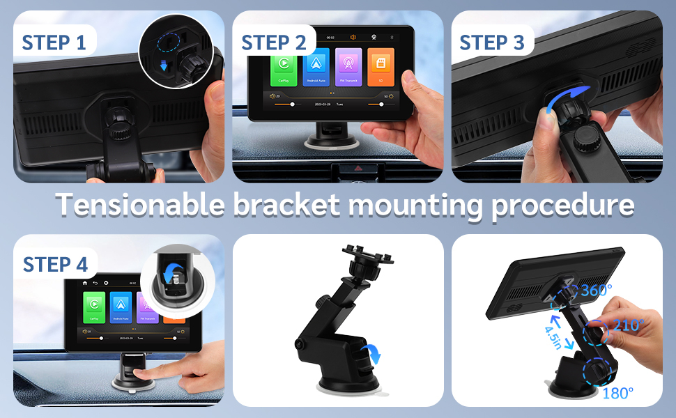 Screen Modulator Sistem Multimedia Auto cu Apple CarPlay/Android Auto Functie Modulator FM