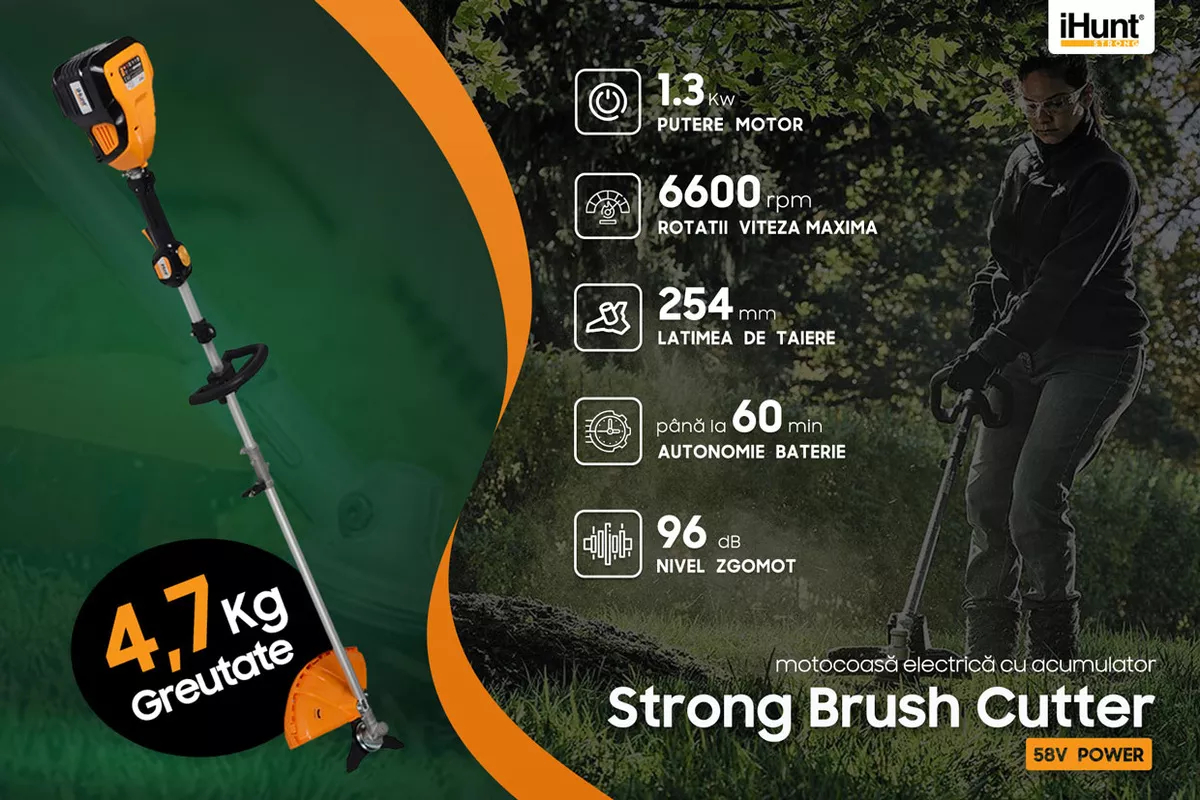 Leect Cutter Kit Complet Cositoare electrica iHunt Strong Brush Cutter 58V Power ...