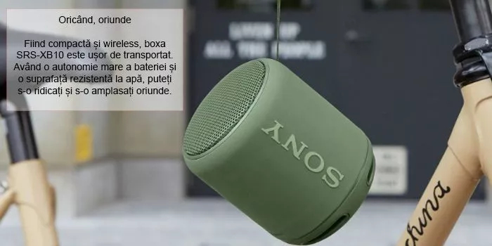 Boxa Portabila Bluetooth Sony SRSXB10G Verde srs-xb10g