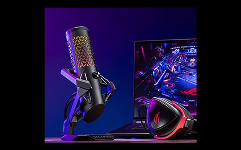 Microfon profesional de gaming ASUS ROG CARNYX RGB condensator cardioid ...
