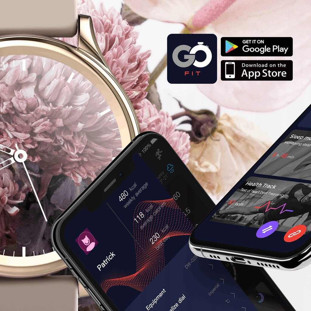 Smartwatch Amoled Display Forever ICON AW-100 culoare roz auriu oyae ...