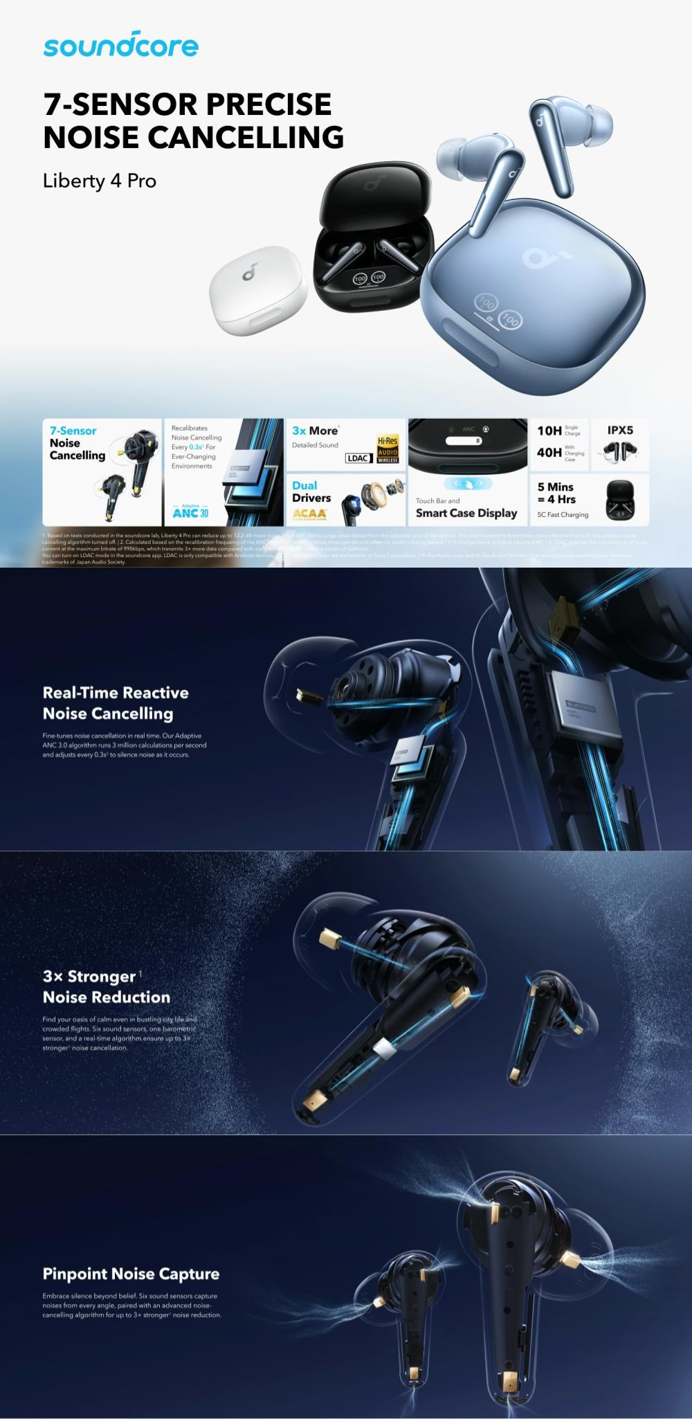 Casti wireless Anker Soundcore Liberty 4 Pro Noise Cancelling True