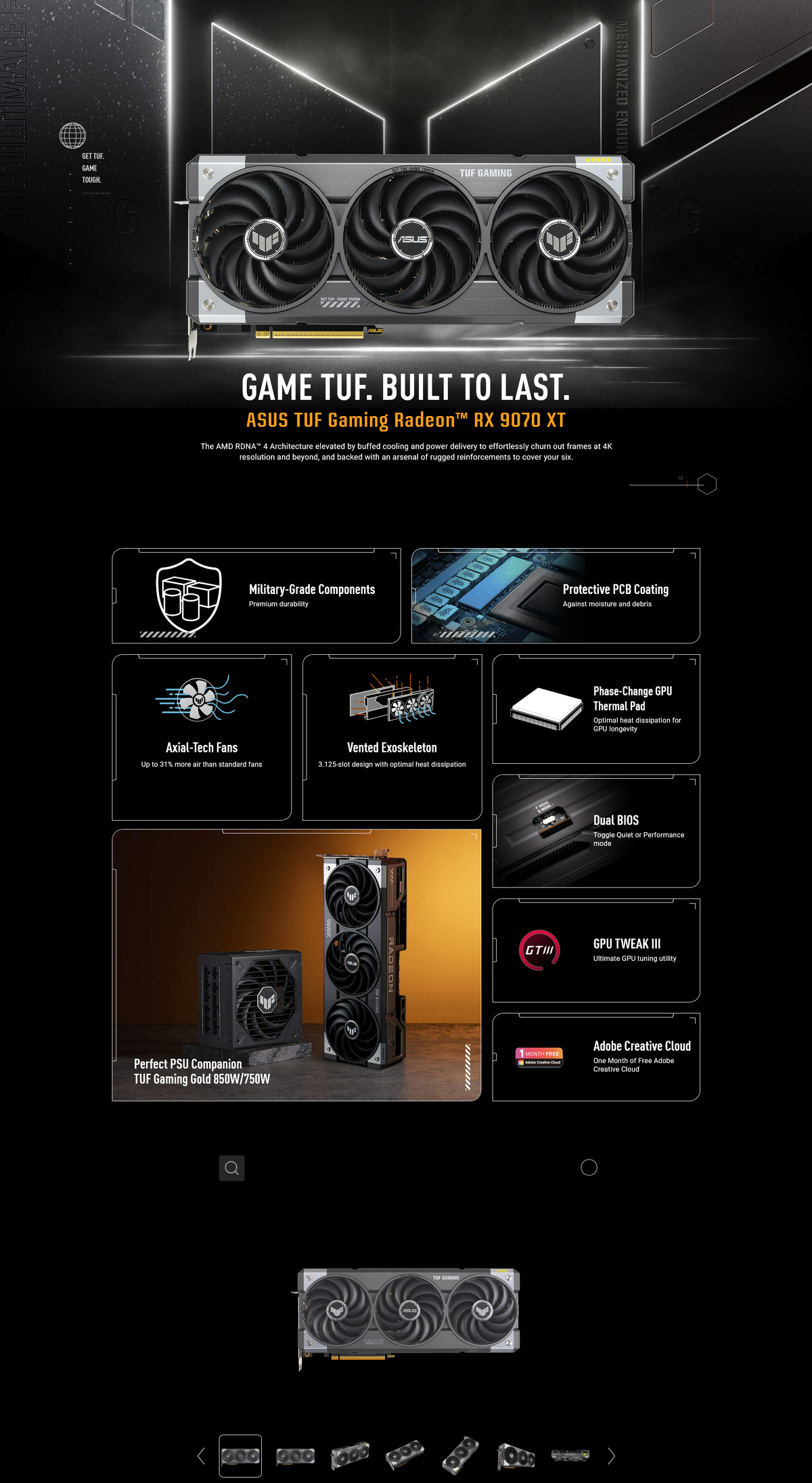 Placa video ASUS AMD Radeon RX 9070 XT TUF GAMING OC 16GB GDDR6