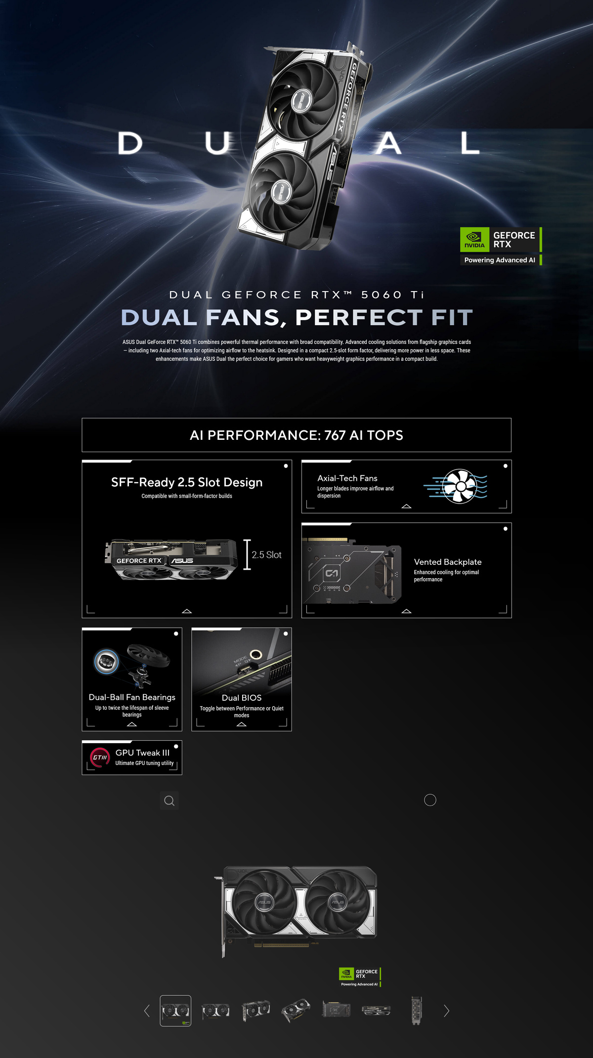 Asus RTX 5060 Ti 16GB GDDR7 128 bit Dual OC DLSS 4