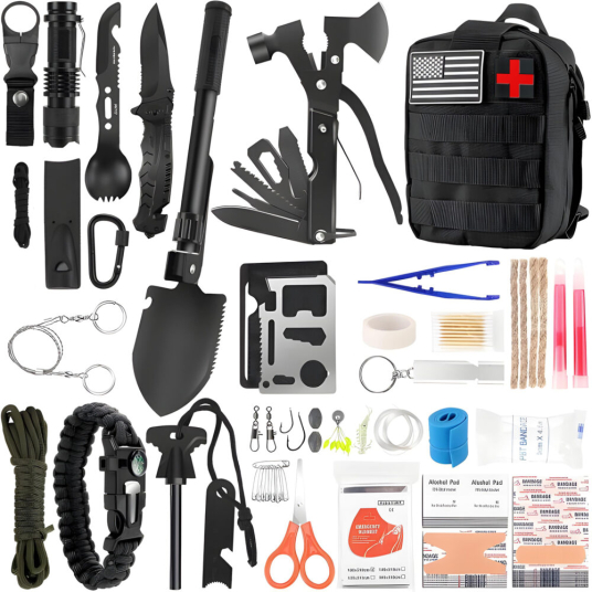 Kit multifunctional de supravietuire 92 in 1 cu rucsac Zola pentru