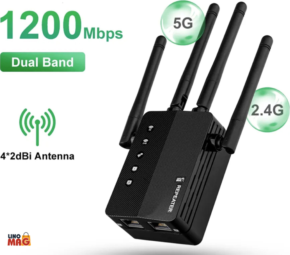 Potente ripetitore WiFi da 1200 Mbps, potente amplificatore WiFi 2.4G/5 Potente ripetitore WiFi da 1200 Mbps, potente amplificatore WiFi 2.4G/5