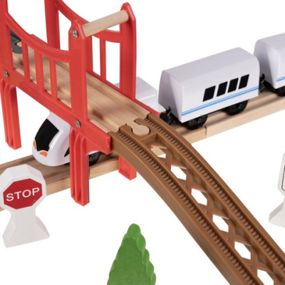 Set complet Tren de jucarie pentru copii 37 piese Sina 3.2 metri
