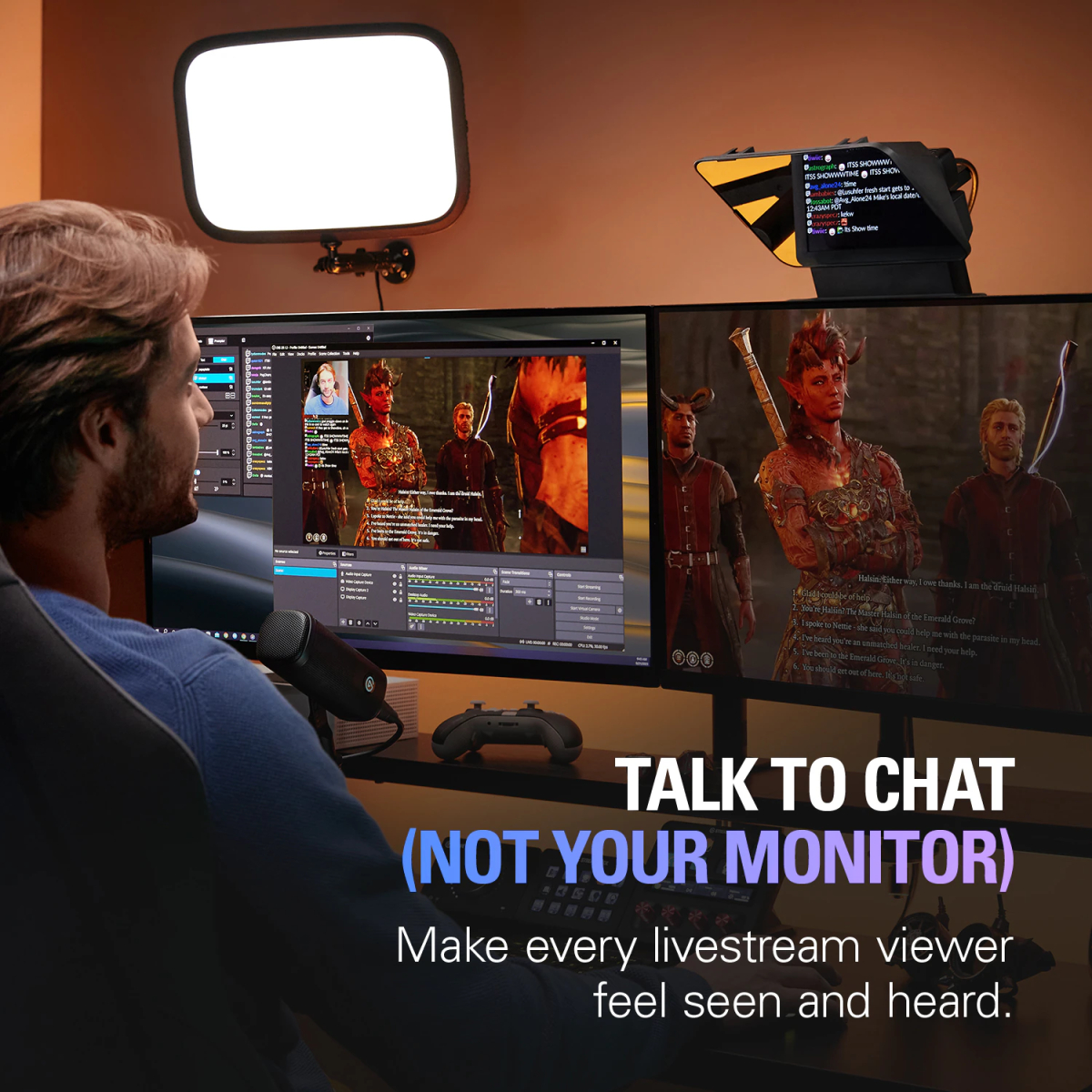 Program Monitor Incorporat Prompter Elgato 10WAD9901 Teleprompter cu monitor incorporat pentru ...