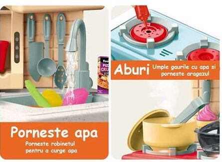 Bucatarie pentru copii WePro Store circuit de apa real cuptor si plita ...