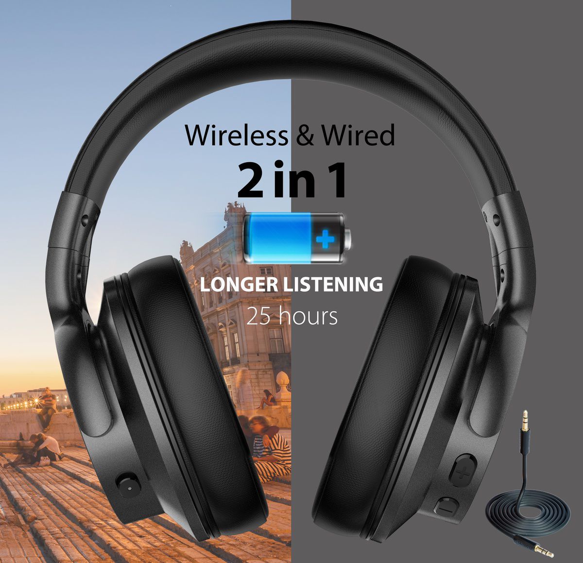 casti bluetooth noise cancelling