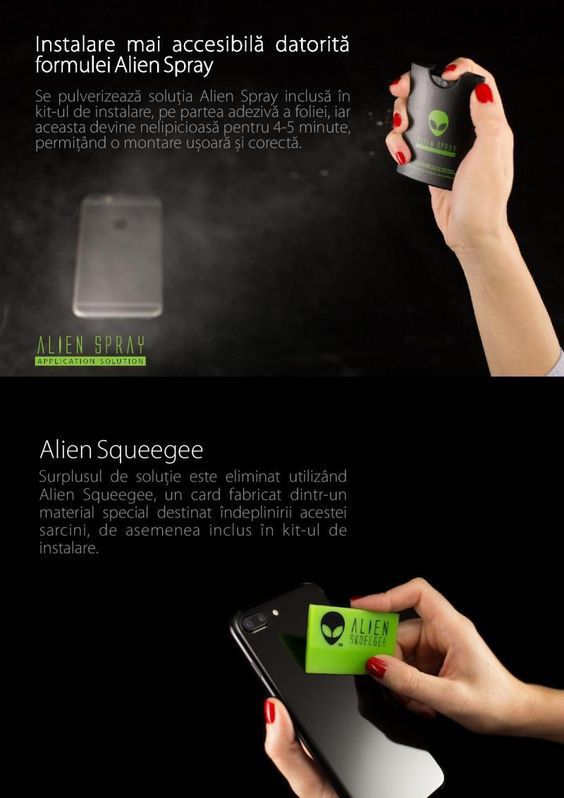 Horror welfare coupler Alien Surface HD Apple iPhone 8 Plus protectie ecran + Alien Fiber la CEL.ro