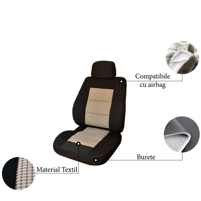 quality Emperor Capillaries Huse scaune auto Suzuki Sx4 Premium Lux Material Textil 11 piese la CEL.ro