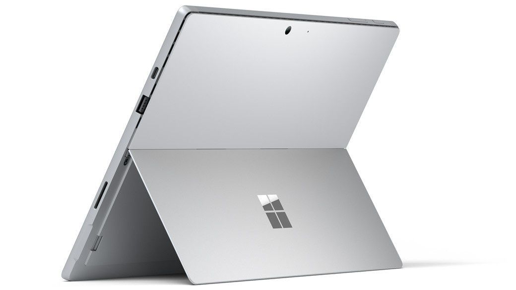 Surface Pro 7 with the Kickstand open