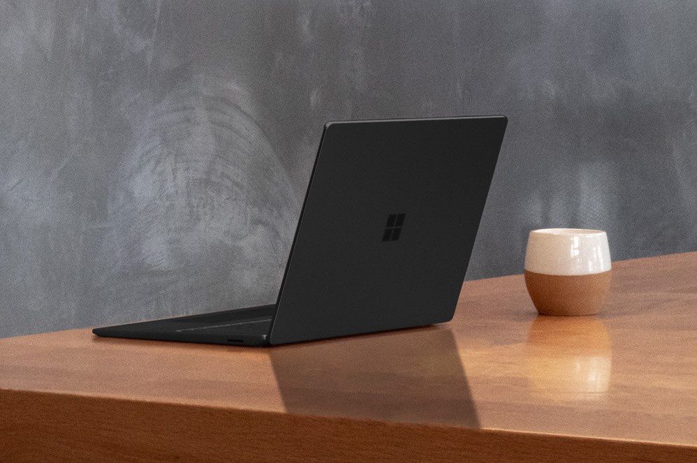 15” Surface Laptop 3 in Matte Black on a table