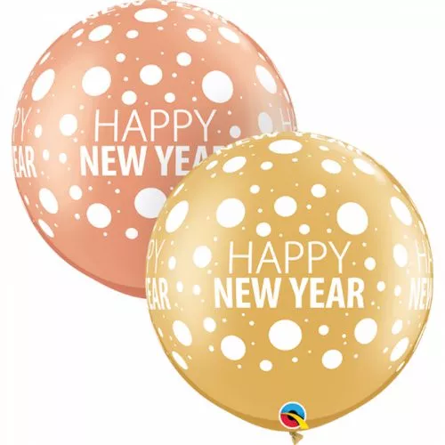 Dignified Choose Transformer Balon latex Jumbo 30 and inscriptionat Happy New Year - 2 culori la CEL.ro