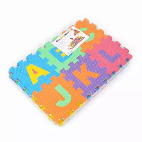 Covor Puzzle Cu Cifre Si Litere Pentru Copii 8 X 8 Cm Multicolor Set 36 Piese Eva02