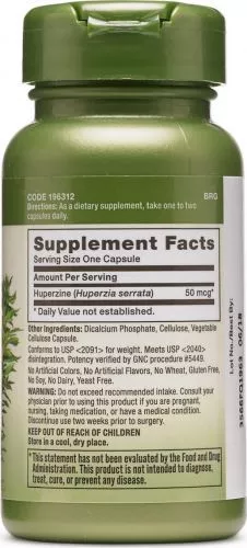 GNC Herbal Plus Huperzine A 50 mcg Huperzina A 50 cps la CEL.ro