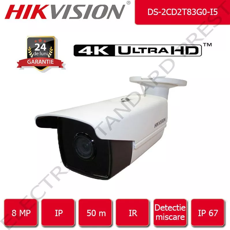 HIKVISION IP 50 IR Ultra HD 4K 2.8 mm exterior la CEL.ro