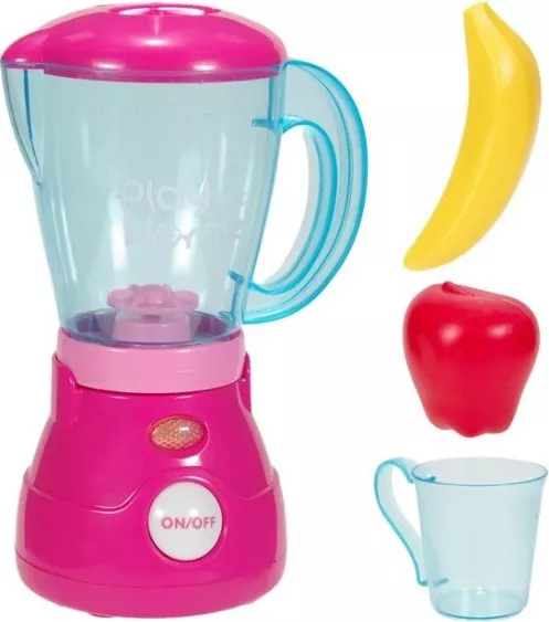 Set Bucatarie Copii Blender Pe Baterii Fructe Si Accesorii Cu Sunete Specifice Design Realist 4 Piese Multicolor 3 Ani Topi Toy Top