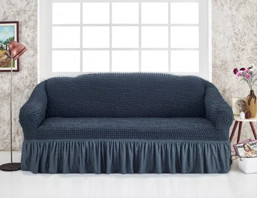 Discover be quiet Complain Husa pentru canapea 3 locuri creponata culoare albastru creata la CEL.ro