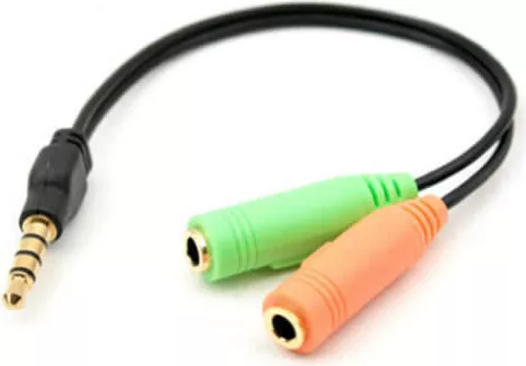 liter Alert Right Adaptor Cablu audio Jack 3.5mm 4 pini Tata telefon la 2 x 3.5mm 3 pin la  CEL.ro