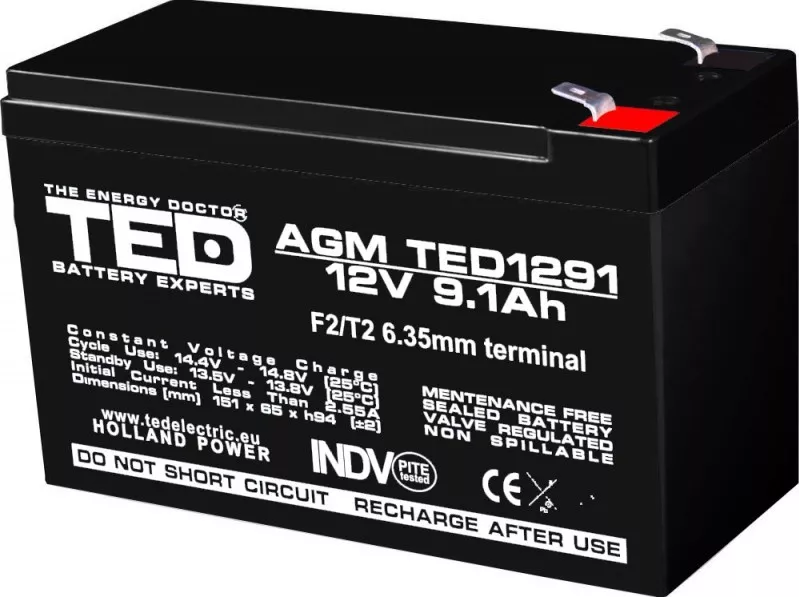 Batterie Plomb 12V 3.1Ah – VRLA AGM STD2.9, Compacte 79x55x99mm, Fiable Pour Vos Petits équipements