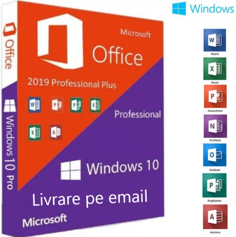 Microsoft Office 2019 Pro Plus + Windows 10 Pro Activare PERMANENTA ...