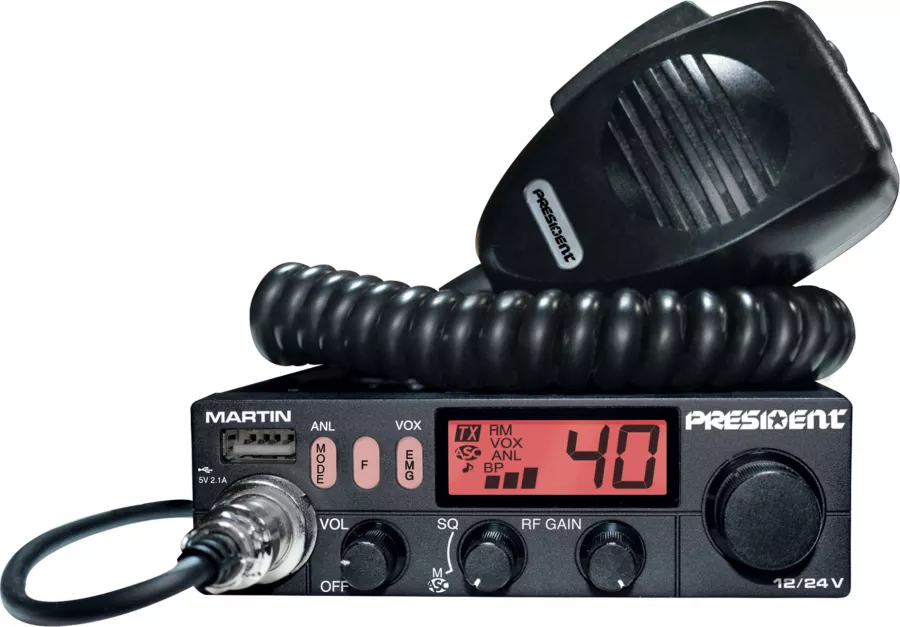 President TEDDY 2 CB Radio - AM/FM, 40 UK & EU Channels, 4W Power (New, Made In France)