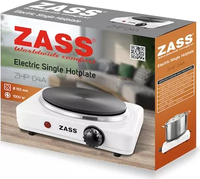 Plita Electrica Zass ZHP 04A 1000W 1 Ochi 400 Grade Alb