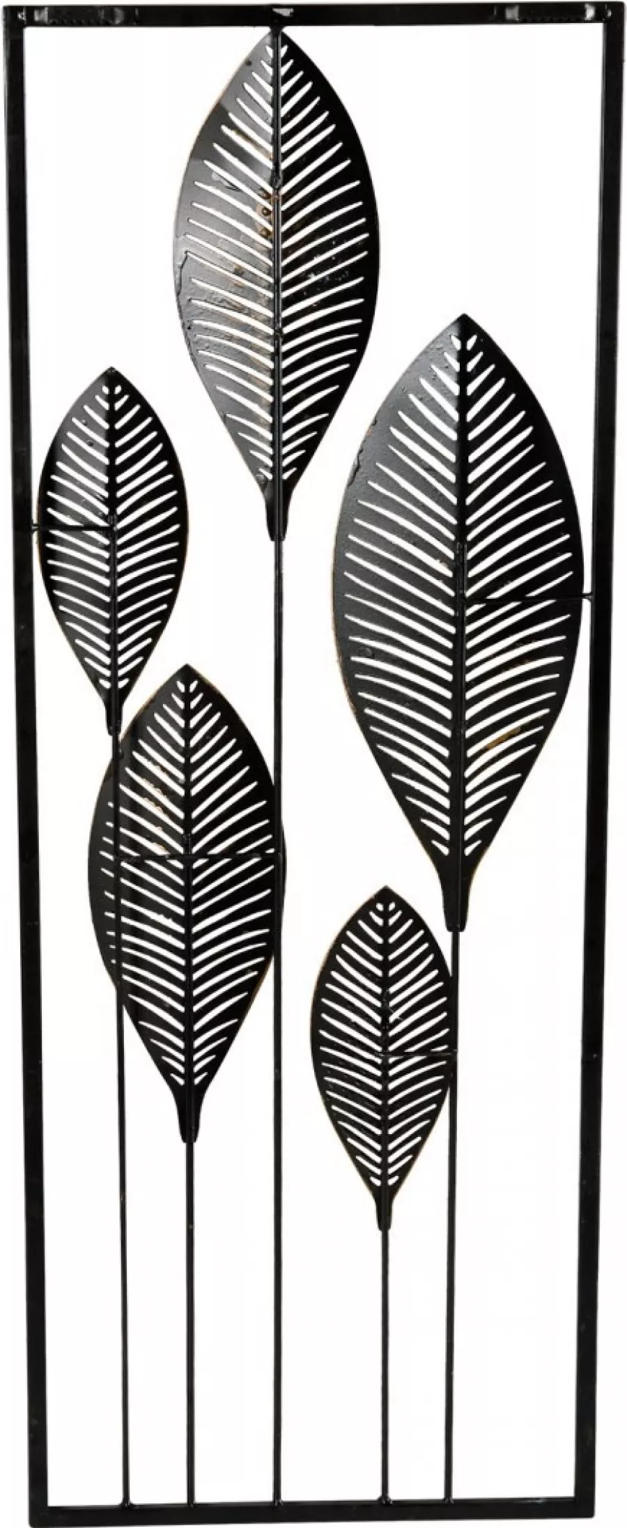 Decoratiune de perete model cu frunze din metal auriu 3235463327778 ...