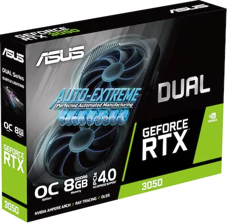 Placa video ASUS DUAL OC V2 NVIDIA GeForce RTX 3050 8GB GDDR6 128-bit