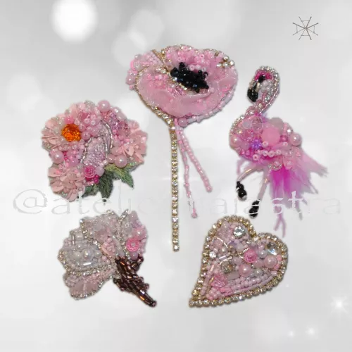 Can not the wind is strong Scissors Brosa flamingo roz 3D handmade brosa roz accesorii femei bijuterii la CEL.ro