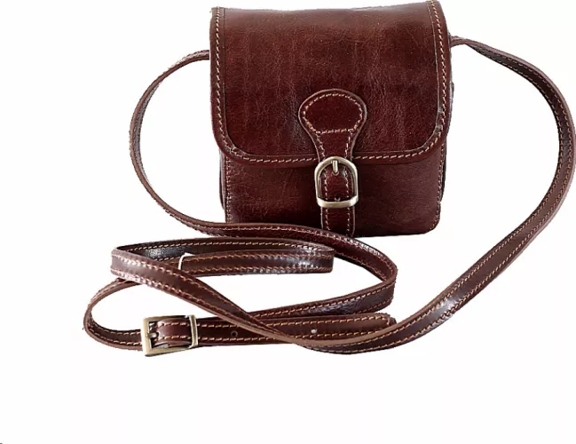 Geanta de umar crossbody din piele naturala coniac FP1150A